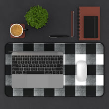 Load image into Gallery viewer, Buffalo Check Desk Mat in Black, White and Gray Mouse Desk and Keyboard Pad