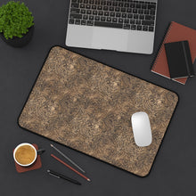 Load image into Gallery viewer, Dusky Brown Tooled Leather Style Pattern Desk Mat