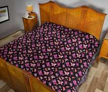 Load image into Gallery viewer, Black With Colorful Butterfly Pattern Quilt