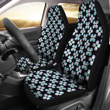 Load image into Gallery viewer, Black With Purple and Blue Retro Flowers Car Seat Covers