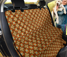 Load image into Gallery viewer, Brown With Orange Retro Hippie Flowers Pet Hammock Back Seat Cover