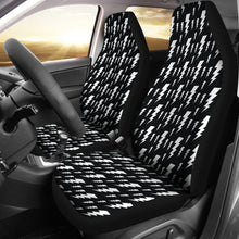Load image into Gallery viewer, Lightning Bolts Pattern Black and White Car Seat Covers
