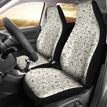 Load image into Gallery viewer, Off White With Black and Gray Leaves Car Seat Covers