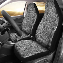 Load image into Gallery viewer, Rose Car Seat Covers Black White Roses Goth Gothic Emo Set Of 2 Front Bucket Seats SUV or Car