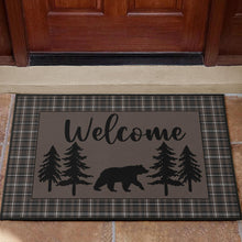 Load image into Gallery viewer, Bear With Pine Trees Welcome Mat Door Mat