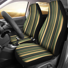 Load image into Gallery viewer, Tuscan Stripes Car Seat Covers Green and Black and Stone Earth Tones