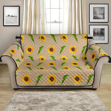 Load image into Gallery viewer, Tan With Rustic Sunflower Pattern 54" Loveseat Cover Sofa Protector Farmhouse Decor