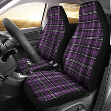 Load image into Gallery viewer, Purple White and Black Plaid Car Seat Covers Set
