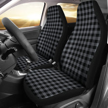 Load image into Gallery viewer, Dark Grey Buffalo Plaid Car Seat Covers