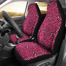Load image into Gallery viewer, Hot Pink and Tan Leopard Print Car Seat Covers