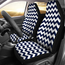 Load image into Gallery viewer, Navy and White Chevron Car Seat Covers Set
