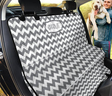 Load image into Gallery viewer, Charlie Pet Seat Cover Gray and White Chevron Back Bench Protector