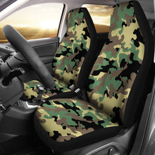 Load image into Gallery viewer, Green Camo Car Seat Covers Set Classic Camouflage Pattern Seat Protectors