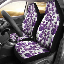 Load image into Gallery viewer, White and Purple Orchid Flower Pattern Car Seat Covers