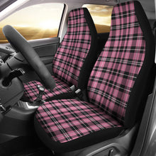Load image into Gallery viewer, Rose Pink and Black Plaid Car Seat Covers