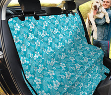 Load image into Gallery viewer, Teal White Tinted Hibiscus back Seat Cover For Pets