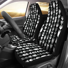 Load image into Gallery viewer, Black Gray and White Arrow Pattern On Black Car Seat Covers