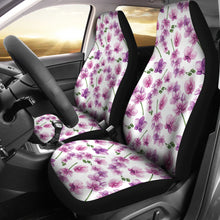Load image into Gallery viewer, White With Pink and Purple Orchid Pattern Car Seat Covers