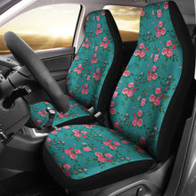 Load image into Gallery viewer, Teal with Pink Roses Shabby Chic Style Car Seat Covers