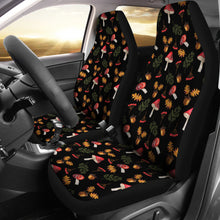 Load image into Gallery viewer, Mushroom Forest Pattern Car Seat Covers Set Black Background