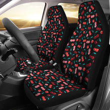 Load image into Gallery viewer, Black With Pink and Red Cherry Pattern Car Seat Covers Set