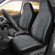 Load image into Gallery viewer, Gray With Subtle Rose Pattern Car Seat Covers Set