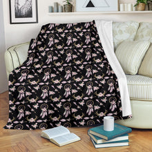 Load image into Gallery viewer, Black and Pink Boho Soft Suede Polyester Blanket