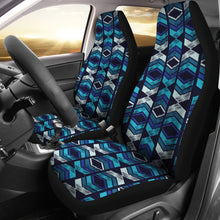 Load image into Gallery viewer, Black, Blue and White Ethnic Abstract Pattern Car Seat Covers
