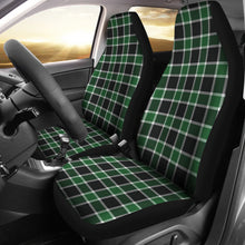 Load image into Gallery viewer, Dark Green and Black Plaid Check Car Seat Covers