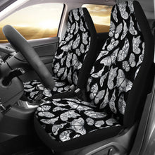Load image into Gallery viewer, Black With Gray and White Butterflies Car Seat Covers