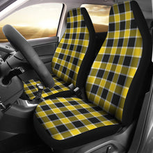 Load image into Gallery viewer, Yellow Black and White Plaid Check Car Seat Covers