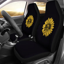 Load image into Gallery viewer, Faith Sunflower on Black Car Seat Covers Christian