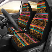 Load image into Gallery viewer, Leopard Print With Serape Pattern Car Seat Covers Set