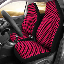 Load image into Gallery viewer, Magenta and Black Polka Dot Car Seat Covers Set