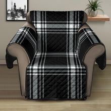 Load image into Gallery viewer, Black and White Plaid Recliner Tartan Pattern