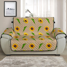 Load image into Gallery viewer, Tan With Rustic Sunflower Pattern 48" Chair and a Half Sofa Cover Couch Protector