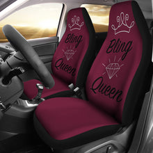 Load image into Gallery viewer, Bling Queen Cranberry Seat Covers