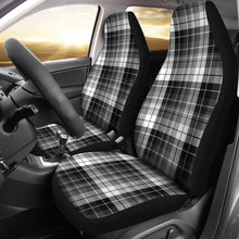 Load image into Gallery viewer, Black, White and Gray Plaid Car Seat Covers Set