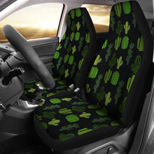 Load image into Gallery viewer, Black With Cactus Pattern Car Seat Covers Set