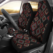 Load image into Gallery viewer, Red, Black, Gray Geometric Diamond Retro Ethnic Pattern Car Seat Covers