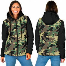 Load image into Gallery viewer, Camouflage Puffer Jacket Women's Coat Quilted Hooded