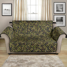 Load image into Gallery viewer, Camo Love Seat Protector Slip Cover Green, Brown and Gray Camouflage 54" Seat Width