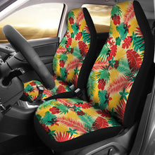 Load image into Gallery viewer, Tan Red Yellow and Green Tropical Island Car Seat Covers