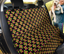 Load image into Gallery viewer, Black With Green and Pink Retro Flowers Pet Hammock Back Seat Cover For Dogs