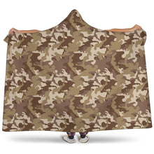 Load image into Gallery viewer, Camo Hooded Blanket Brown and Tan Camouflage With Sherpa Lining