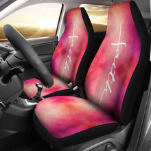 Load image into Gallery viewer, Faith Word Cross In White On Pink Watercolor Car Seat Covers Religious Christian Themed