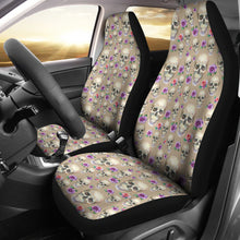 Load image into Gallery viewer, Tan With Skulls and Roses Car Seat Covers