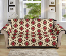 Load image into Gallery viewer, Creamy Beige and Red Navajo Style Native Tribal Pattern 70" Sofa Cover Couch Protector