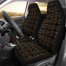Load image into Gallery viewer, Black and Tan Tribal Abstract Car Seat Covers Set
