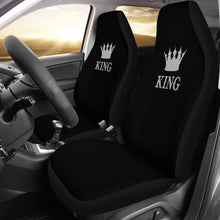 Load image into Gallery viewer, King Car Seat Covers In Black Set of 2